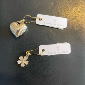 Shiver + Duke Silver Heart and Clover Charms